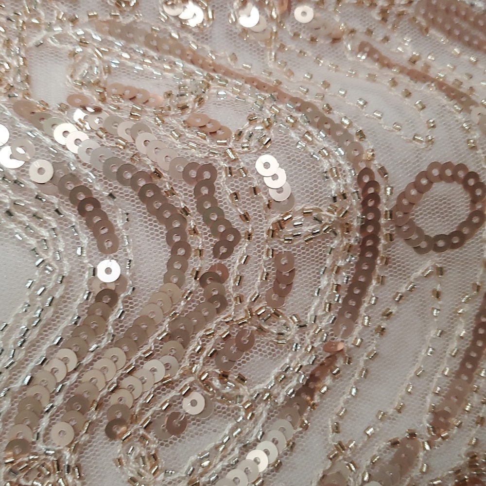 Elegant Sequin Flesh Color Dress Size Medium - Picture 4 of 5